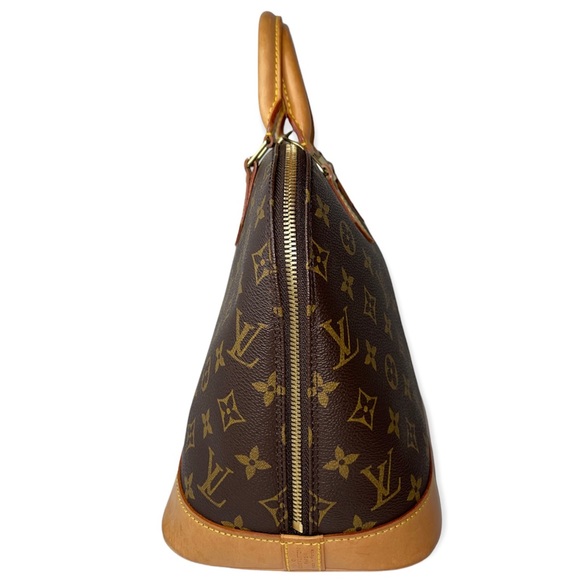 LOUIS VUITTON Monogram Alma Satchel Vintage LV Two Way Handbag Lock & 1 Key - Picture 9 of 16